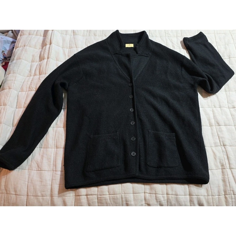 Vintage Limited America‎ Sweater Womens XL Black Wool Button Up Australia 90s